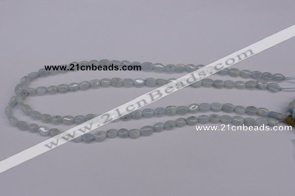 CAQ141 15.5 inches 6*8mm oval natural aquamarine beads wholesale