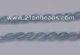 CAQ147 15.5 inches 5*7mm twisted oval natural aquamarine beads