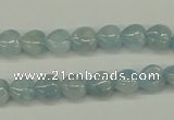 CAQ154 15.5 inches 8*8mm heart natural aquamarine beads