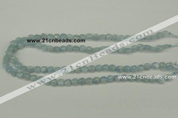 CAQ154 15.5 inches 8*8mm heart natural aquamarine beads