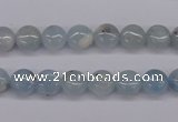 CAQ156 15.5 inches 8mm flat round natural aquamarine beads