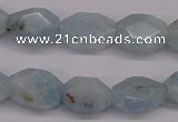 CAQ159 15.5 inches 12*16mm octagonal natural aquamarine beads