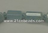 CAQ160 15.5 inches rondelle & faceted column natural aquamarine beads