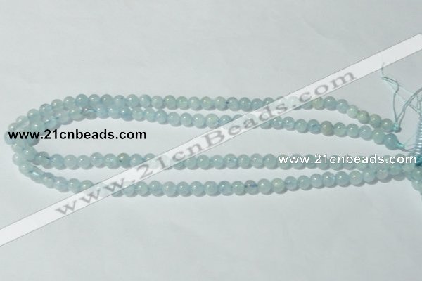CAQ200 15.5 inches 6mm round natural aquamarine beads wholesale