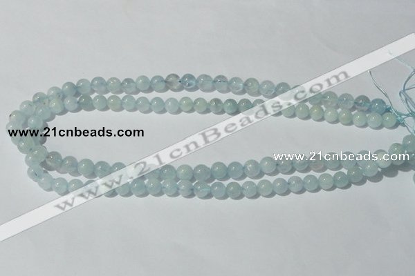 CAQ201 15.5 inches 8mm round natural aquamarine beads wholesale