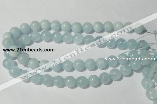 CAQ205 15.5 inches 14mm round natural aquamarine beads wholesale