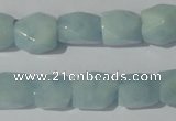 CAQ209 15.5 inches 10*14mm faceted nugget natural aquamarine beads