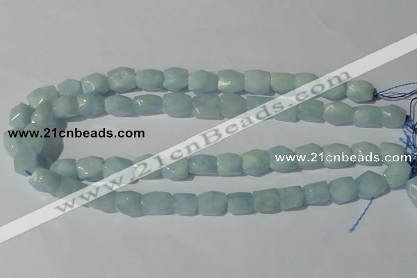 CAQ209 15.5 inches 10*14mm faceted nugget natural aquamarine beads