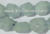 CAQ210 15.5 inches 14*16mm faceted nugget natural aquamarine beads