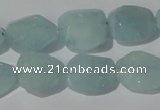 CAQ211 15.5 inches 16*18mm faceted nugget natural aquamarine beads