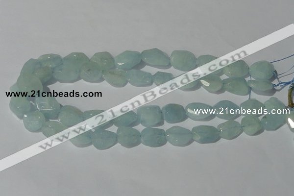 CAQ211 15.5 inches 16*18mm faceted nugget natural aquamarine beads