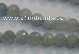 CAQ222 15 inches 6mm faceted round aquamarine beads wholesale