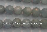 CAQ224 15 inches 10mm faceted round aquamarine beads wholesale