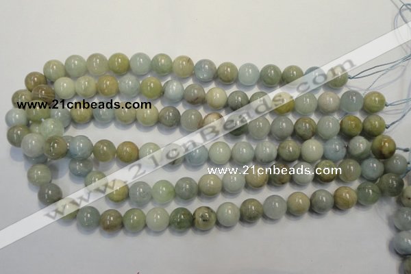 CAQ254 15.5 inches 12mm round aquamarine beads wholesale