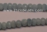 CAQ306 15.5 inches 5*8mm faceted rondelle natural aquamarine beads