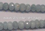 CAQ307 15.5 inches 6*10mm faceted rondelle natural aquamarine beads