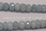 CAQ307 15.5 inches 6*10mm faceted rondelle natural aquamarine beads