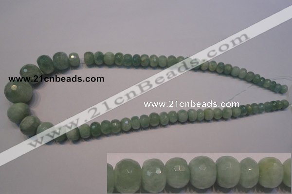 CAQ310 15.5 inches 6*8mm – 15*20mm faceted rondelle aquamarine beads