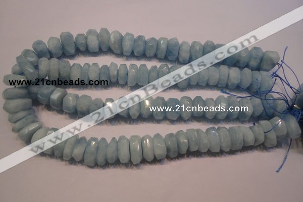 CAQ315 15.5 inches 6*15mm – 10*18mm faceted nuggets aquamarine beads