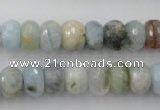 CAQ353 15.5 inches 8*12mm faceted rondelle natural aquamarine beads