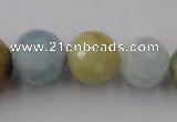 CAQ362 15.5 inches 6mm - 16mm faceted round natural aquamarine beads