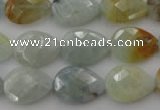 CAQ378 15.5 inches 13*18mm faceted flat teardrop natural aquamarine beads