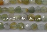 CAQ390 15.5 inches 8*8mm faceted heart natural aquamarine beads