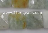 CAQ398 15.5 inches 20*20mm faceted square natural aquamarine beads