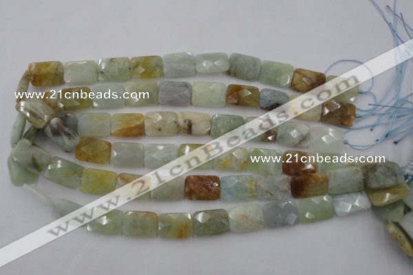 CAQ404 15.5 inches 13*18mm faceted rectangle natural aquamarine beads