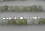 CAQ410 15.5 inches 7*8mm faceted nuggets natural aquamarine beads