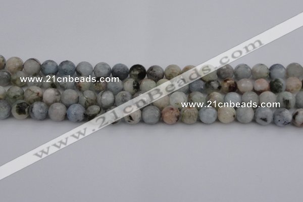 CAQ421 15.5 inches 8mm faceted round natural aquamarine beads