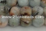 CAQ422 15.5 inches 10mm faceted round natural aquamarine beads