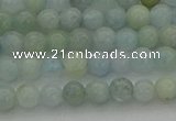 CAQ430 15.5 inches 4mm round natural aquamarine beads wholesale