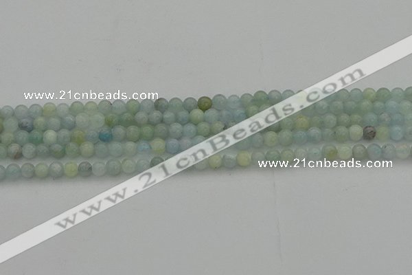 CAQ430 15.5 inches 4mm round natural aquamarine beads wholesale