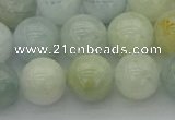 CAQ433 15.5 inches 10mm round natural aquamarine beads wholesale