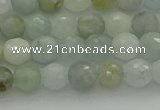 CAQ436 15.5 inches 6mm faceted round natural aquamarine beads