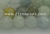 CAQ437 15.5 inches 8mm faceted round natural aquamarine beads