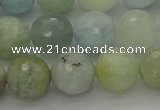 CAQ438 15.5 inches 10mm faceted round natural aquamarine beads