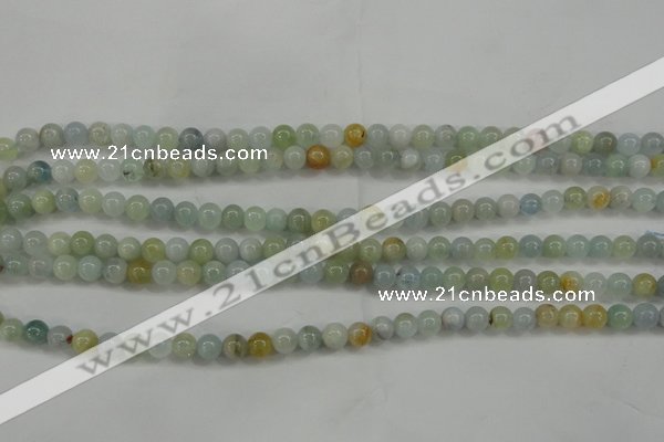 CAQ452 15.5 inches 6mm round aquamarine beads wholesale