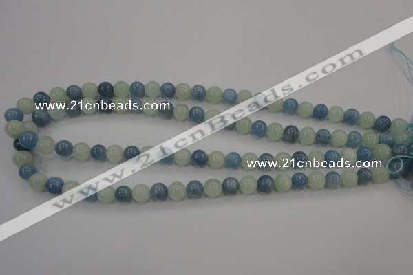 CAQ471 15.5 inches 8mm round natural aquamarine beads