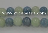 CAQ472 15.5 inches 10mm round natural aquamarine beads