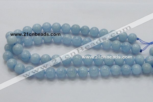 CAQ50 15.5 inches 14mm round natural aquamarine gemstone beads