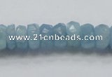 CAQ51 15.5 inches 6*12mm faceted rondelle natural aquamarine beads