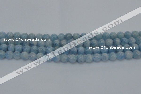 CAQ511 15.5 inches 8mm round A+ grade natural aquamarine beads