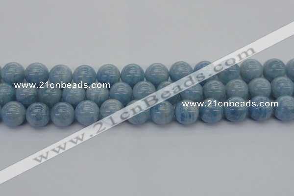 CAQ514 15.5 inches 14mm round A+ grade natural aquamarine beads