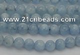 CAQ516 15.5 inches 4mm round AA grade natural aquamarine beads