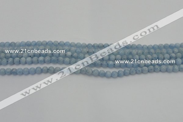 CAQ516 15.5 inches 4mm round AA grade natural aquamarine beads