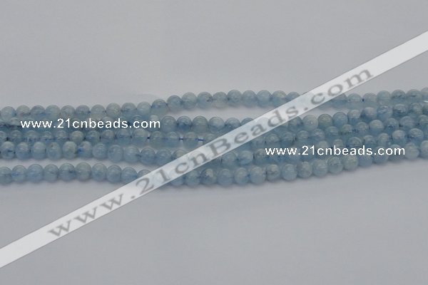 CAQ517 15.5 inches 5mm round AA grade natural aquamarine beads
