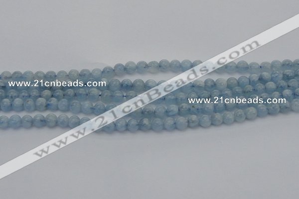 CAQ518 15.5 inches 6mm round AA grade natural aquamarine beads