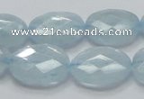 CAQ52 15.5 inches 15*20mm faceted oval natural aquamarine beads